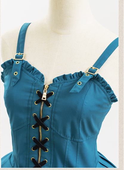 Cyan Lolita - Dwanguard - Military Lolita JSK and Jacket