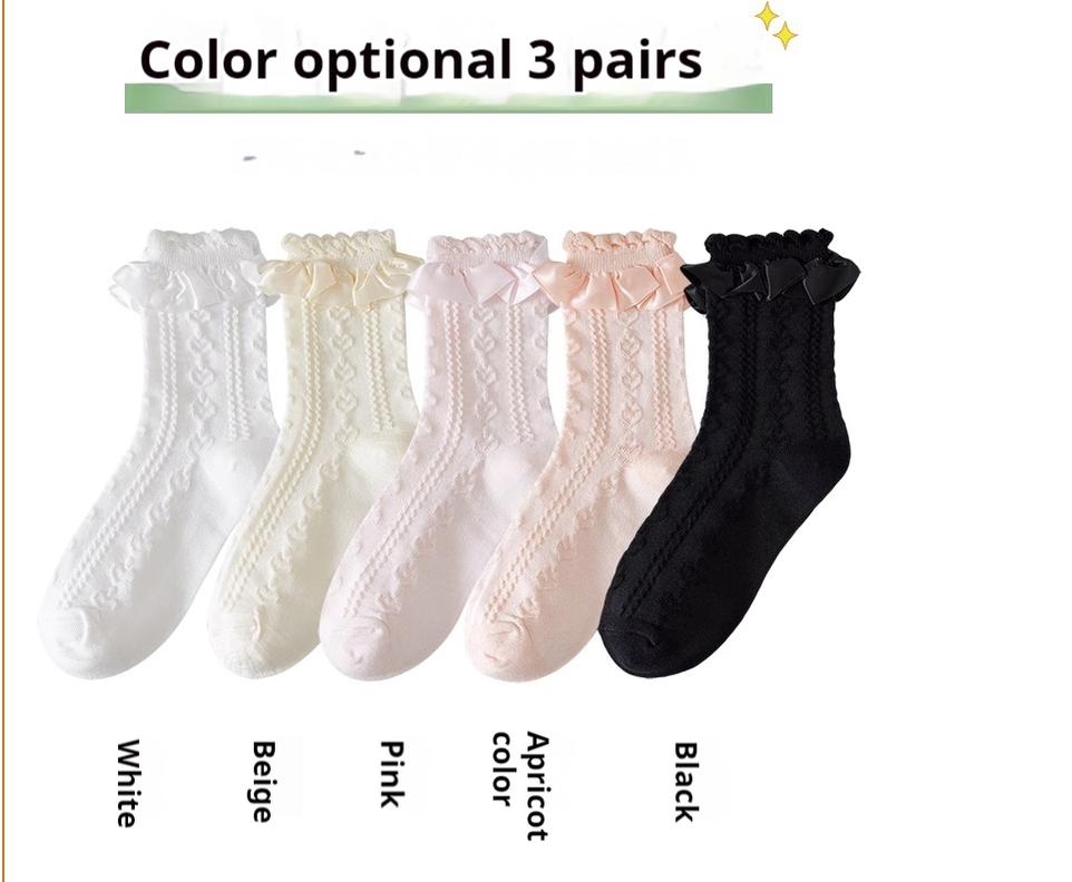 JingChi - Sweet Lolita Socks Women's Multicolor JK Mid-Calf Socks