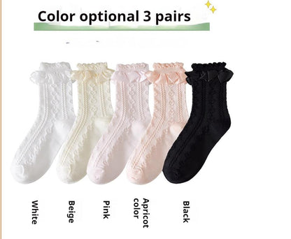 JingChi - Sweet Lolita Socks Women's Multicolor JK Mid-Calf Socks