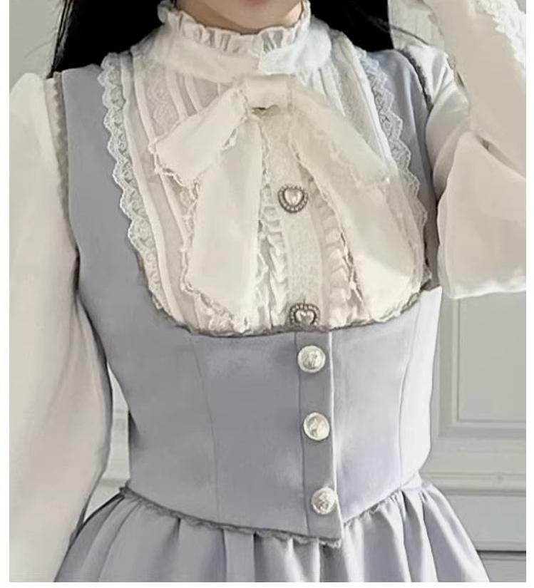 Sweet Wood - Daily Lolita Skirt Set Long sleeve Coat Dress Set