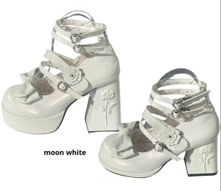 Dreamland - Whispers of the Rose - Daily Lolita Platform Heels Shoes with Relief Rose