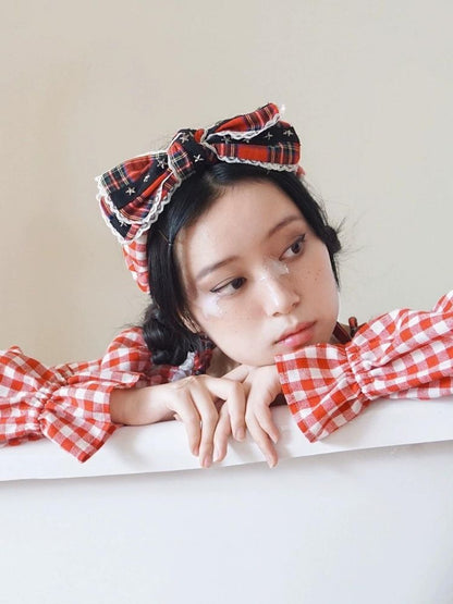 Retro bow hair bands niche design senior sense of sweet hair card headdresses【s0000004280】