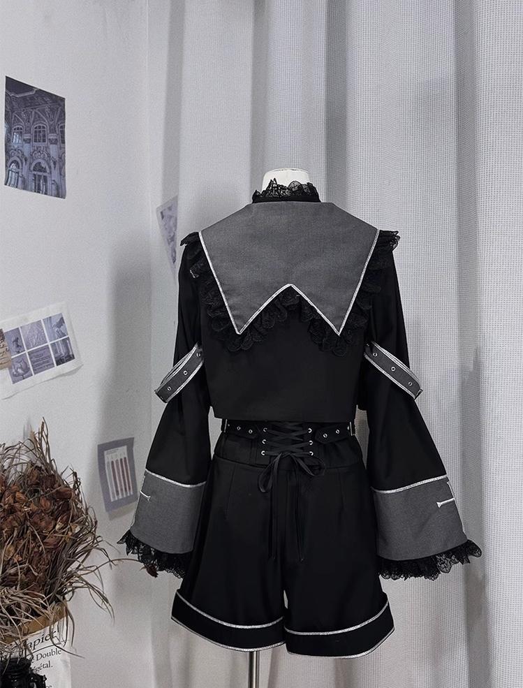 CastleToo - Rules of the Otherworld - Gothic Ouji Lolita Shorts Set with Embroidery Jacket