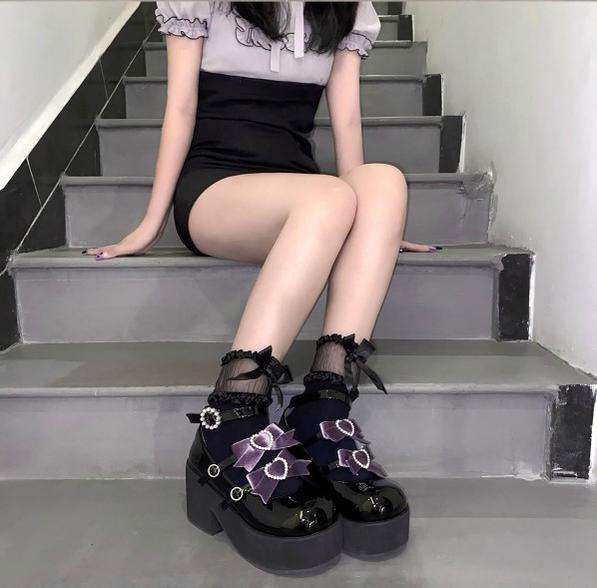 Sheep Puff - Sweet Lolita Heel Punk Platform Shoes