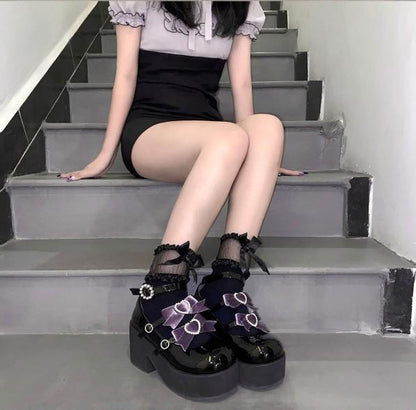 Sheep Puff - Sweet Lolita Heel Punk Platform Shoes