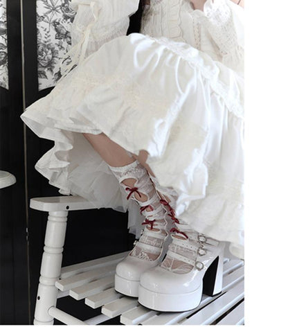 Pure Tea For Dream - Cross Buckle Punk Lolita Shoes