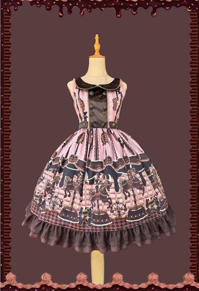 Infanta - Chocolate Carousel - Peter Pan Collar Old School Lolita Jumper Dress