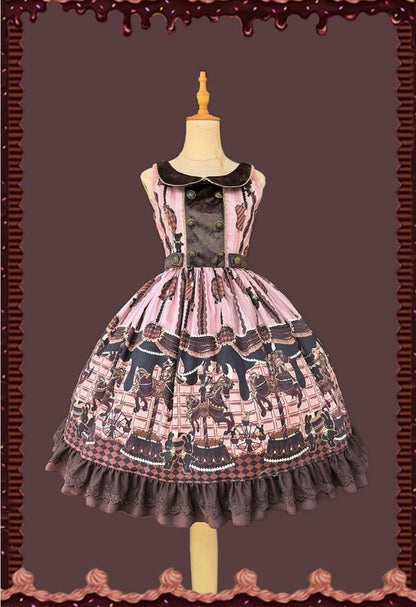 Infanta - Chocolate Carousel - Peter Pan Collar Old School Lolita Jumper Dress