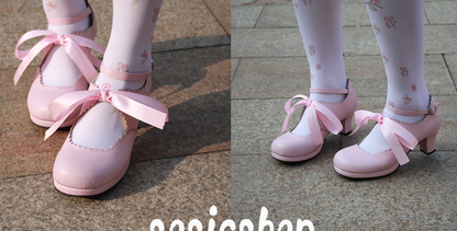 Sosic - Qing Mengnuo - Elegant Lolita Satin High Heel Handmade Shoes