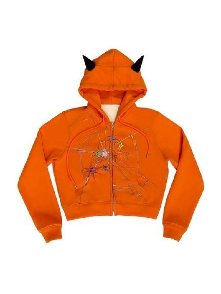 Crackle Print Pointed Short Sweatshirt Jacket【s0000004815】