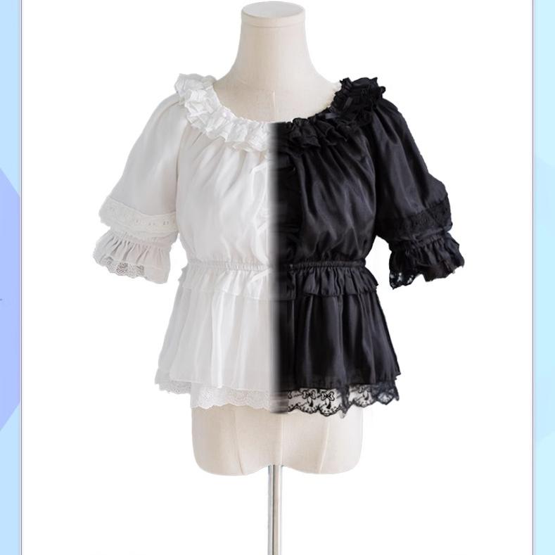 OCELOT - Sweet Lace Lolita Blouse Double-Wear Short Sleeves Shirt