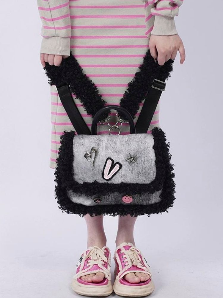 Contrasting color stitching bag【s0000003305】