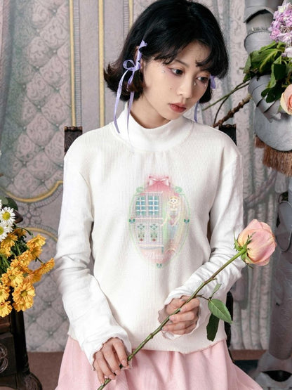 Half turtleneck cotton bottoming shirt 【s0000003604】