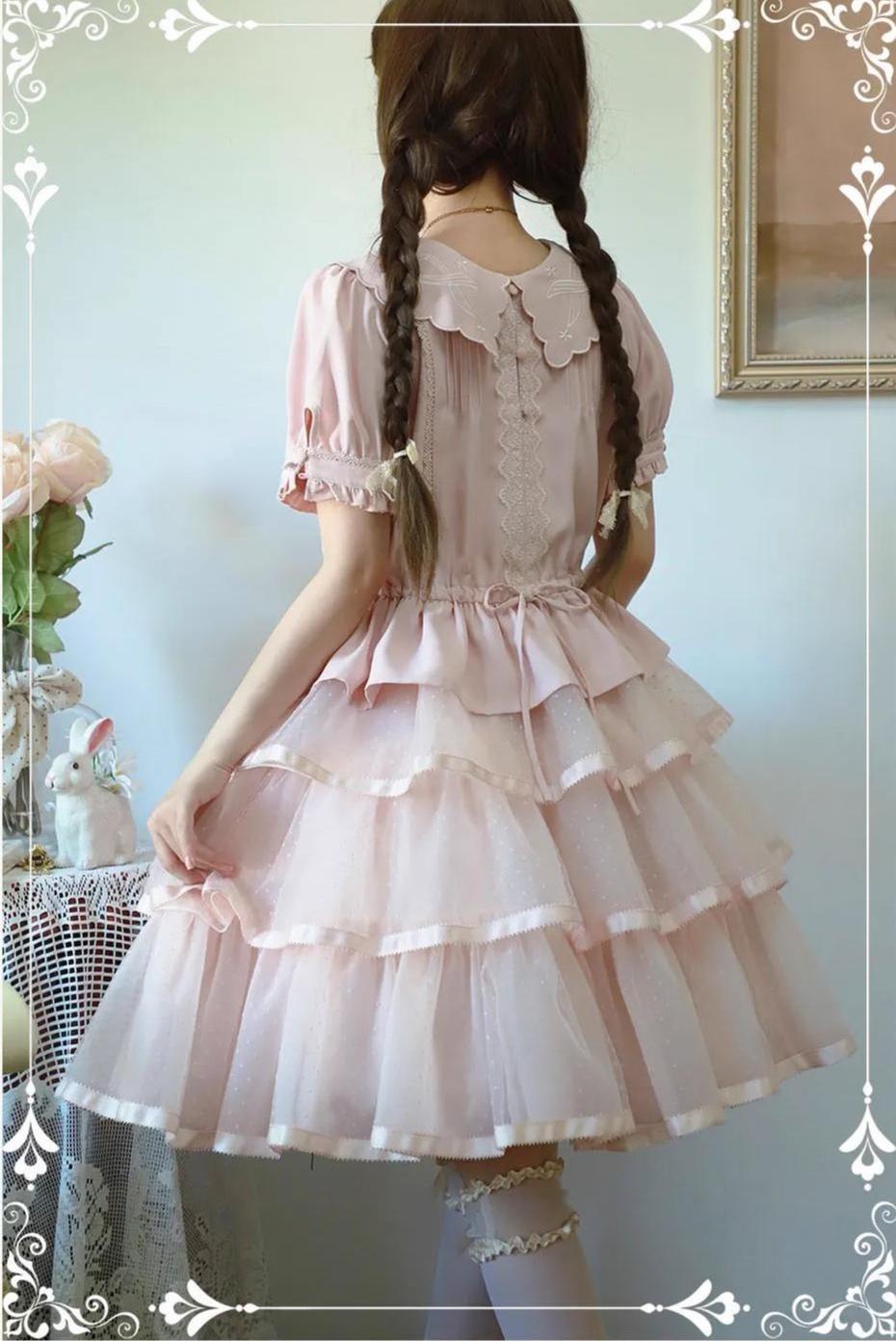 ZeeYe - Night Rose - Classic Lolita Shirt Double Layer Bow Embroidered Versatile Blouse