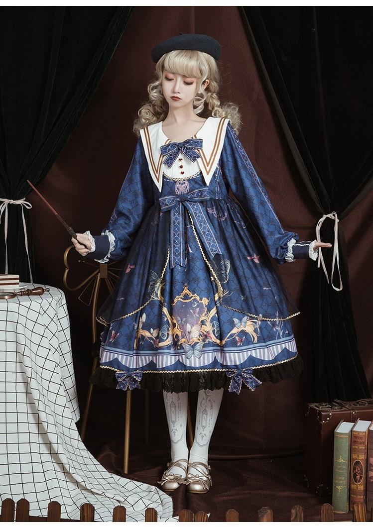 OCELOT - Classic Lolita OP Sailor Collar Elegant Lolita Dress
