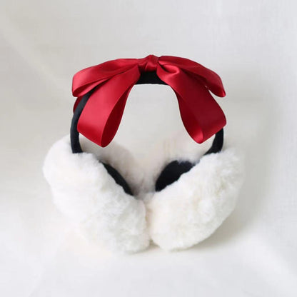 Xiaogui - Winter Lolita Earmuff Bow Plush Earmuff Ear Protector