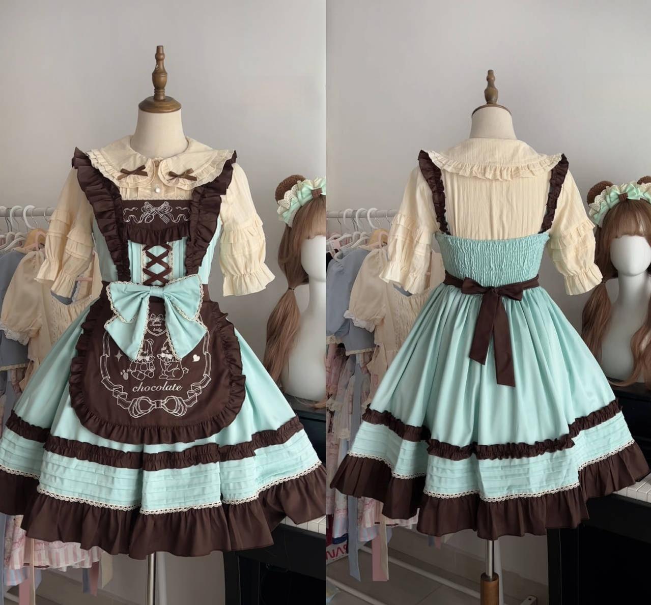 Sugar Girl - Sweet Layered Cake - Sweet Lolita JSK with Detachable Apron