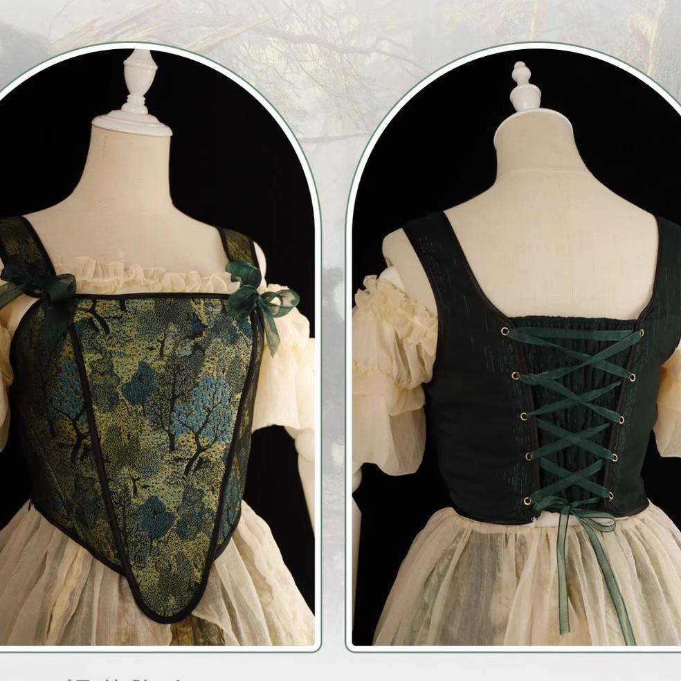 Cyan - Morning of Pine Forest - Elegant Lolita Bear Print Skirt