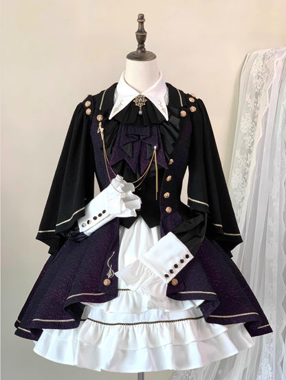 SilentMars - Fallen Moon Rule - Military Lolita Shirt Set Retro Knight Style Blouse