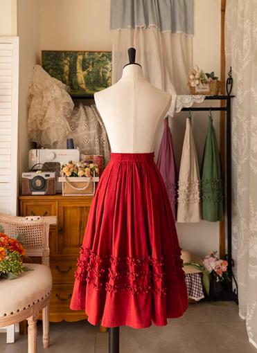 Forest Wardrobe - Forest Basket - Elegant Lolita Skirt Mushroom Edge Skirt Retro Classic