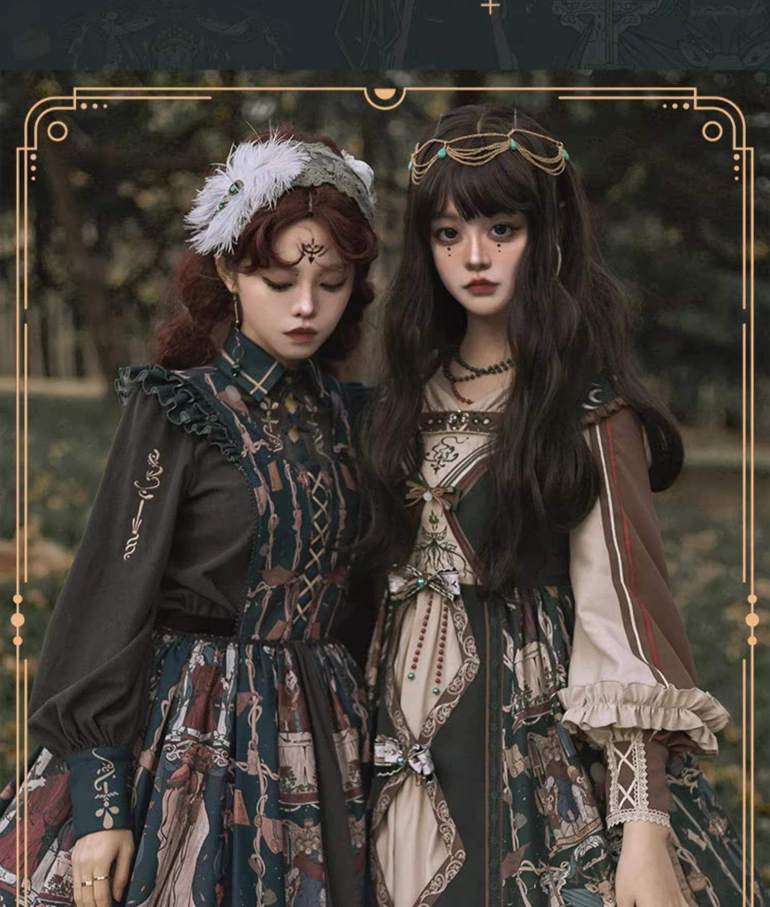 YingLuoFu - Tarot - Elegant Lolita Dress Classicl Court Style Lolita OP Salopette