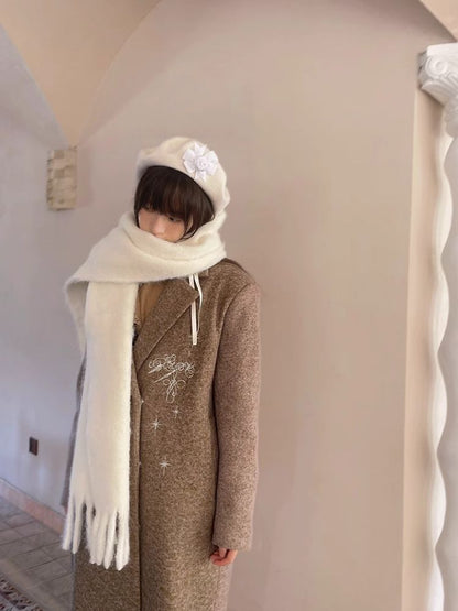 Warm Wide Long Tassel Scarf【s0000004907】