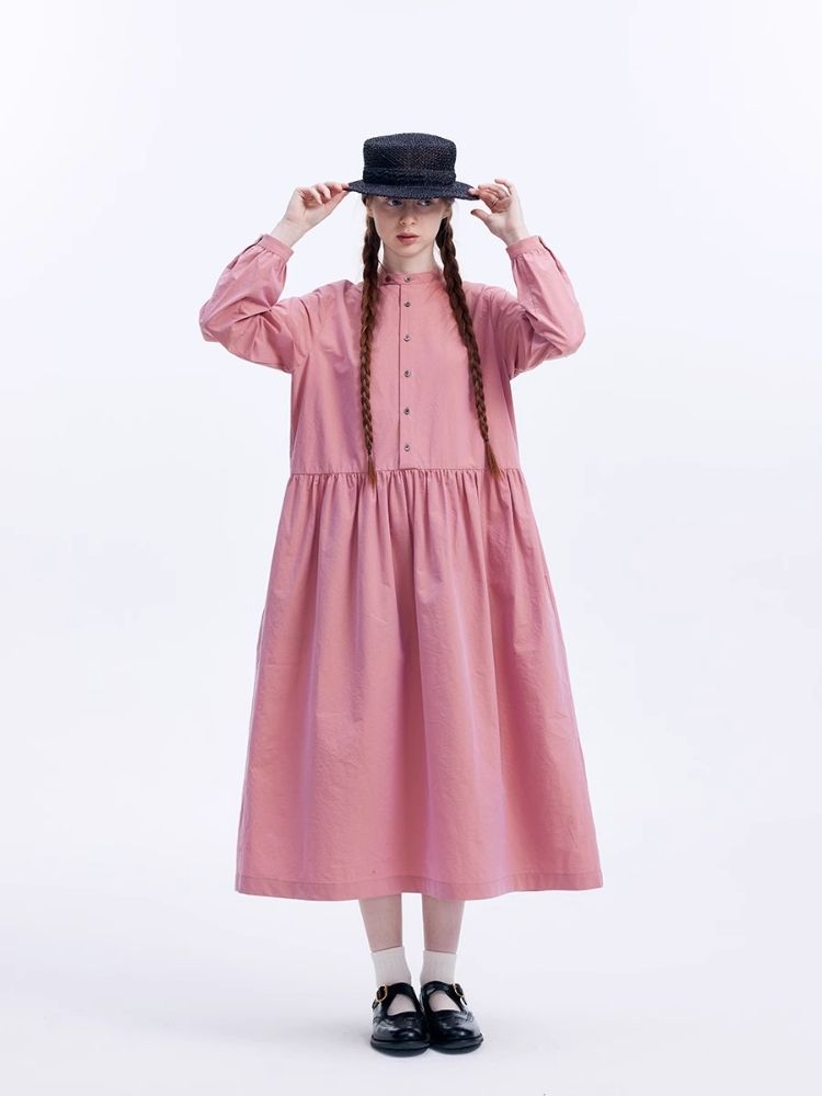 Basic Long Sleeve Literary Dress【s0000007974】