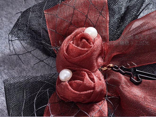 Sugar Time - Gothic Lolita Burgundy Hair Accessory