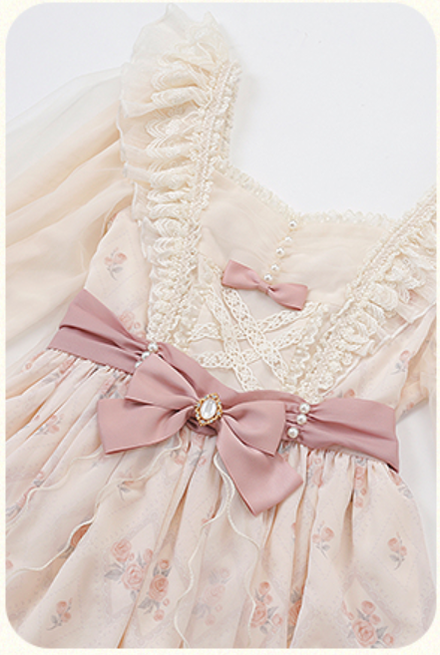 Letters from Unknown Star - Time Stationery - Elegant Lolita Long Sleeve OP Dress