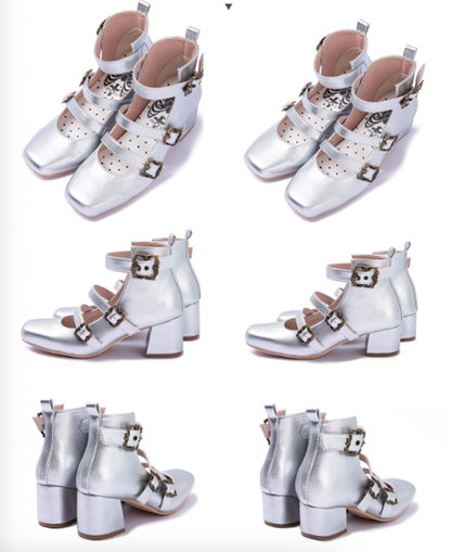 MODO - Vintage Elegant Lolita Three-buckle Mary Janes Shining Shoes