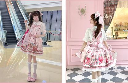 Polaris Lolita - Rabbit Berry Gift Box - Sweet Lolita Salopette and Dress Set