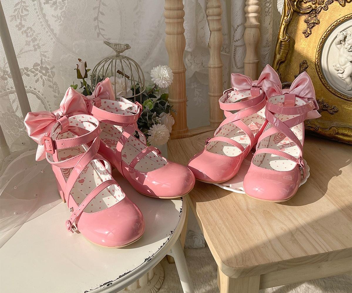 MODO - Follow in the Moonlight - Sweet Lolita Round Toe Shoes with Large Bow