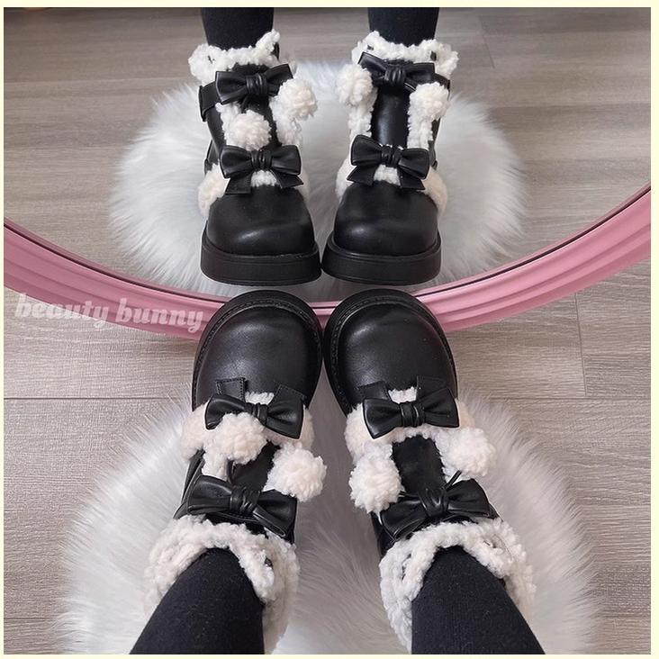 Beauty Bunny - Furry Bear - Winter Cute Lolita Shoes Short Snow Boots