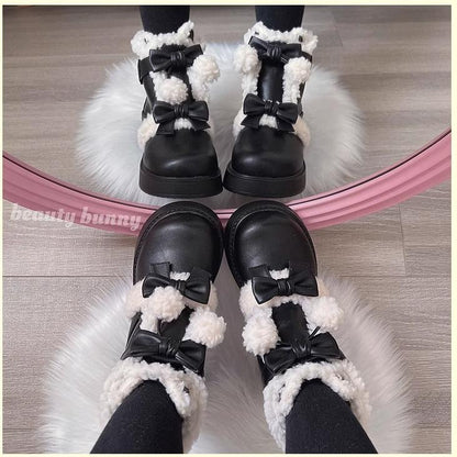 Beauty Bunny - Furry Bear - Winter Cute Lolita Shoes Short Snow Boots