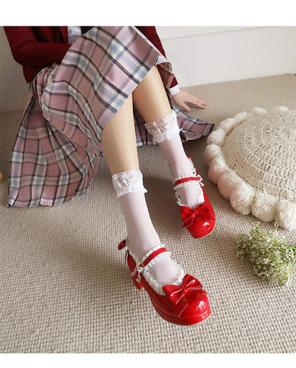 Yana - Rainbow Yana - Sweet Lolita Shoes, Lace & Bow Design