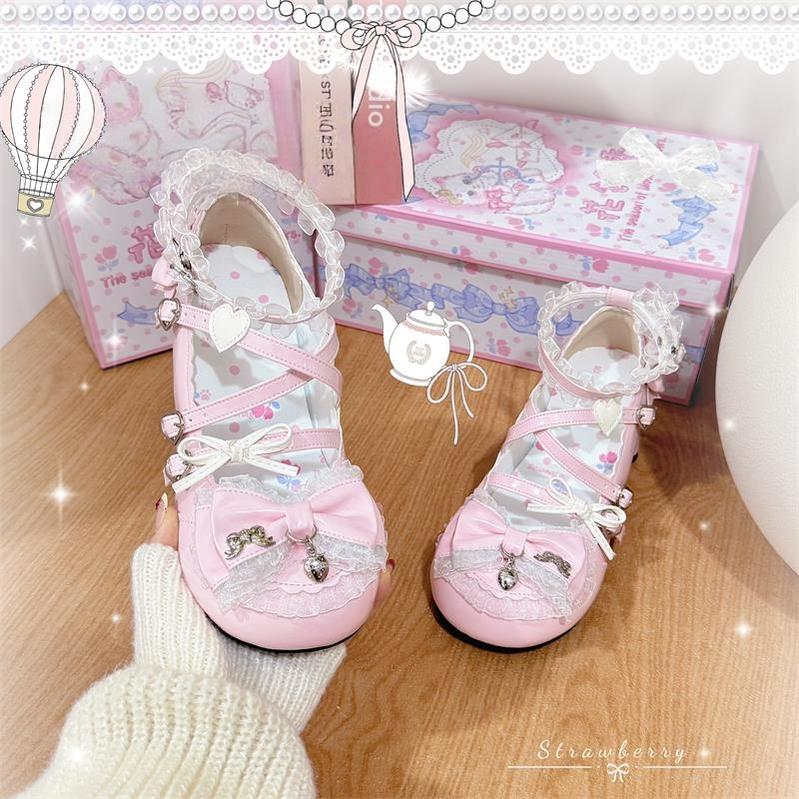 The Season of Booming Flowers - Showa Dreamland - Sweet Lolita Heels, Cute Claw-Shaped Heels