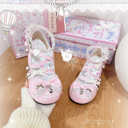 The Season of Booming Flowers - Showa Dreamland - Sweet Lolita Heels, Cute Claw-Shaped Heels