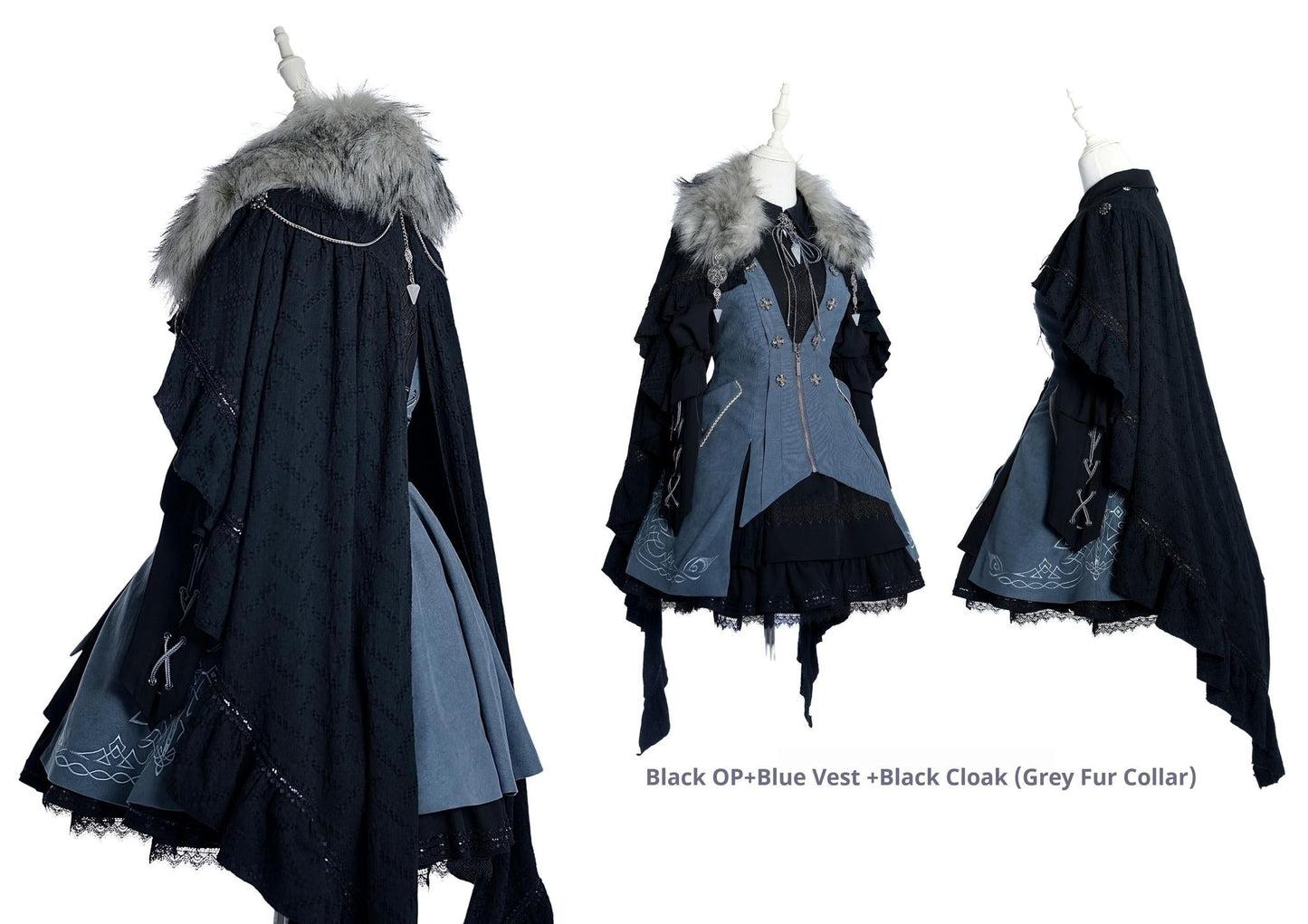 Wuyuzhe - Dragoon Knight 1.0 Version - Western Fantansy Style Suit Embroidery Dress Set Double-Sided Vest