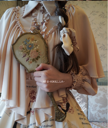 VTGDOLL - World War II love letter - Elegant Lolita Shirt and Lolita Painted SK