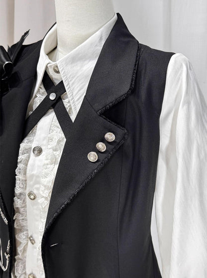 CastleToo - Black Tea Concerto - Ouji Lolita Outfit, Long Vest & Jacket