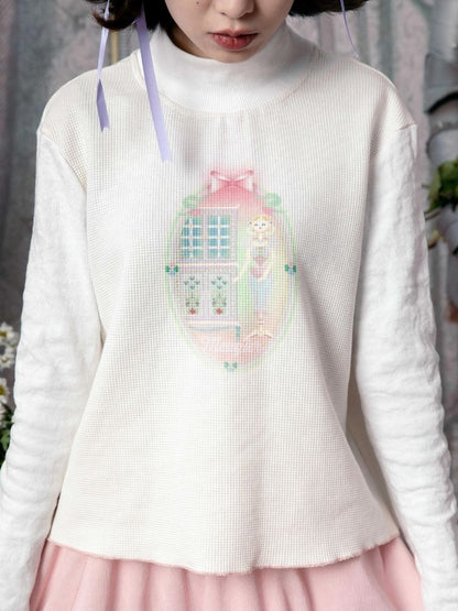 Half turtleneck cotton bottoming shirt 【s0000003604】