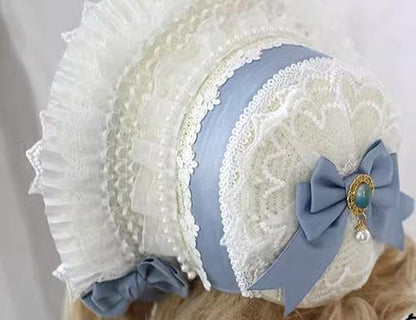 Xiaogui - Elegent Lolita Bonnet Bows Straw Hat