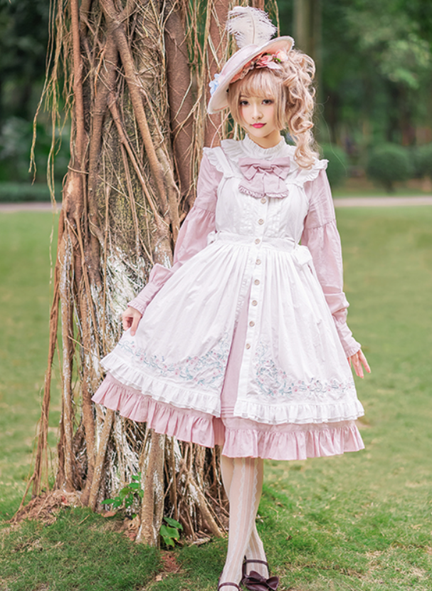 Chess Story - Rosebud Manor Version 2.0 - Vintage Country Lolita Embroidered JSK Smocked Dress