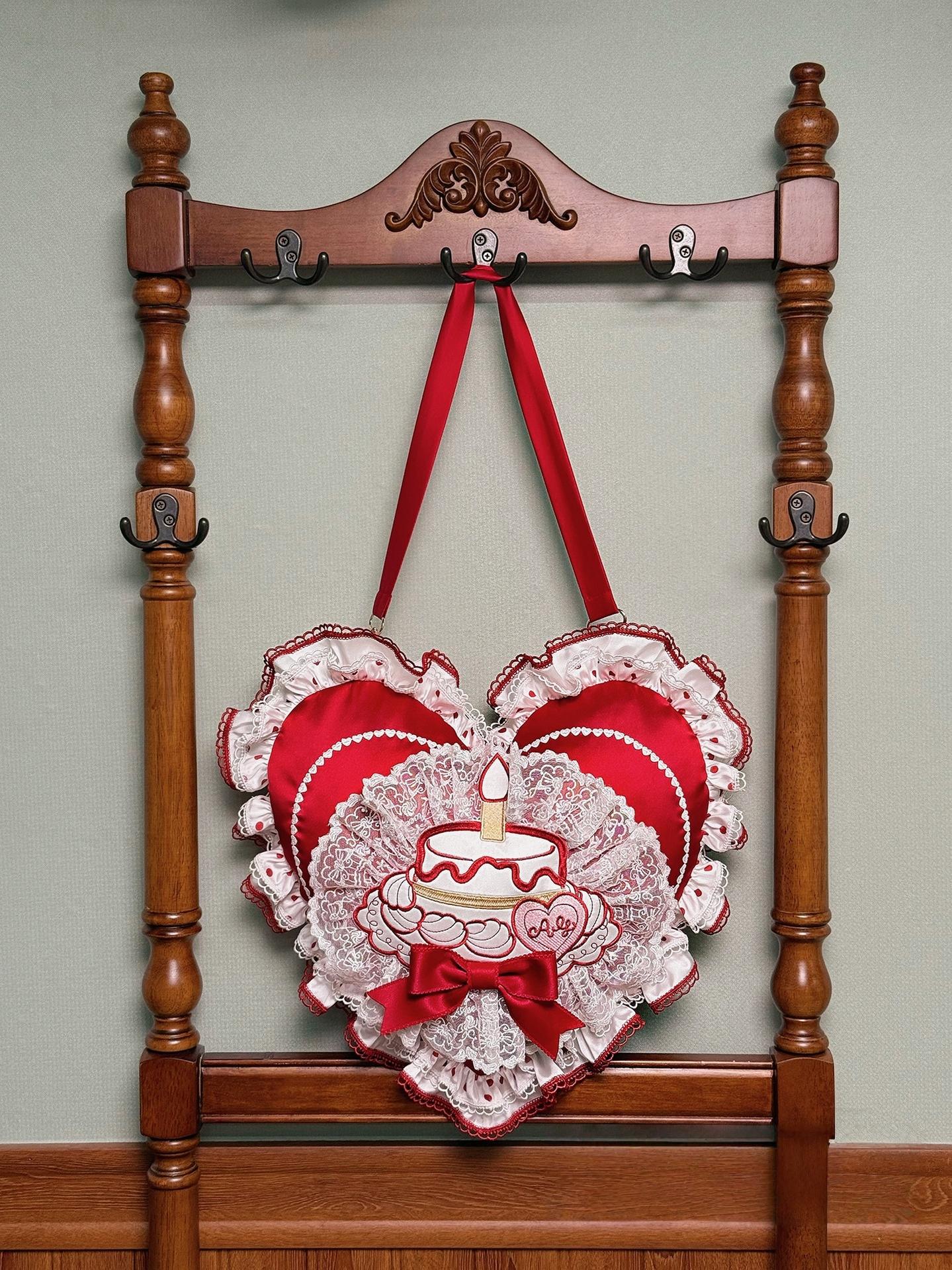 Shuang Sheng Xiao Xiong - Bite The Cake - Sweet Lolita Accessories, Red & White Polka Dots