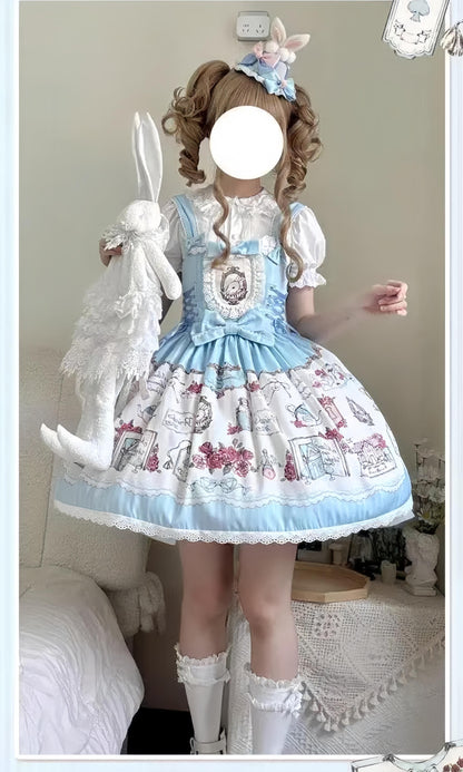 MeowMeow - Rabbit Collection Box - Bunny Print Kawaii Lolita JSK Dress, 3 Colors