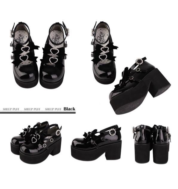 Sheep Puff - Sweet Lolita Heel Punk Platform Shoes