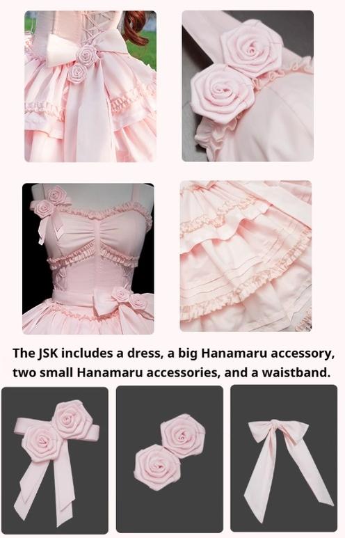Mengfuzi - Lilith - Pink Sweet Lolita JSK Tiered Ruffle Dress with Bolero
