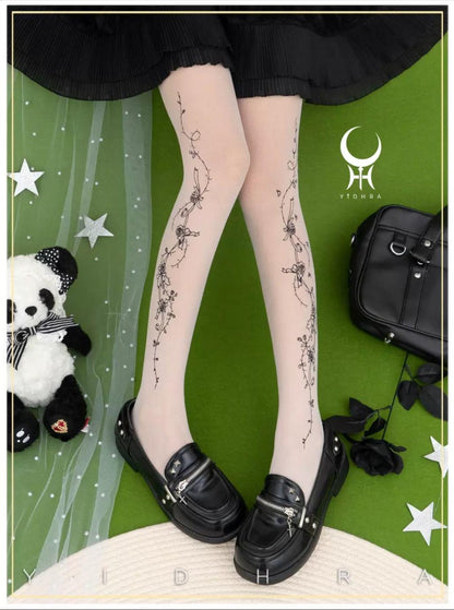 Yidhra - Whisper Rose - Summer 20D velvet Lolita Tights
