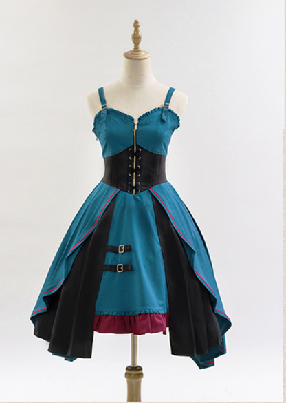 Cyan Lolita - Dwanguard - Military Lolita JSK and Jacket