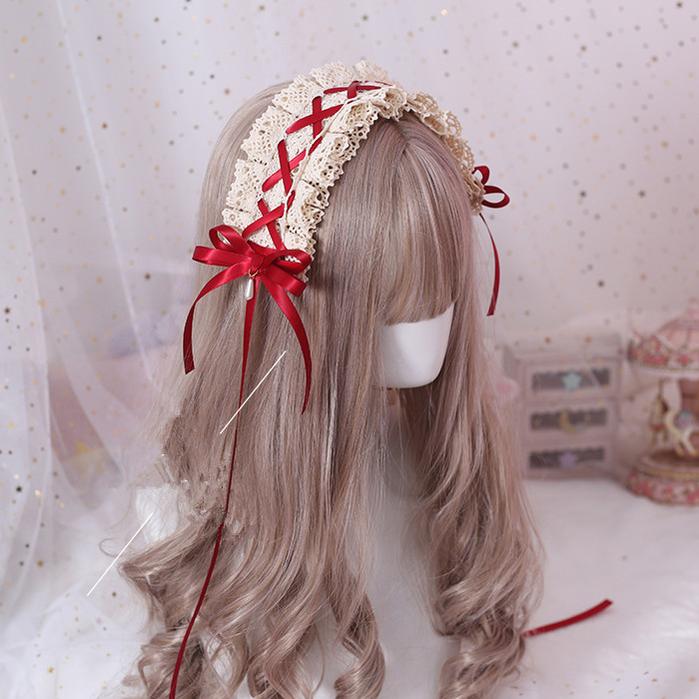 Xiaogui - Japanese Style Sweet Lolita Lace Headband Multicolors